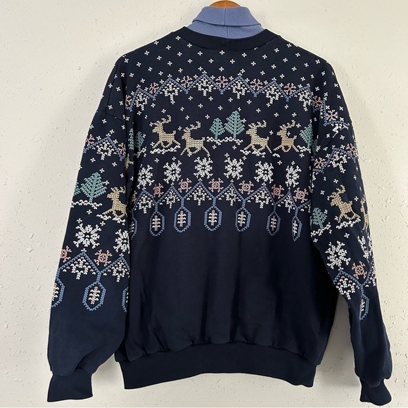 Vintage Art Unlimited Sportwear Holiday Reindeer Winter Sweater Sweatshirt XL - Picture 5 of 7